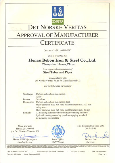 DNV Certificate